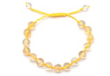 CGB8751 8mm,10mm round citrine adjustable macrame bracelets