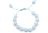 CGB8758 8mm,10mm round aquamarine adjustable macrame bracelets