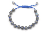 CGB8776 8mm,10mm round grade A labradorite adjustable macrame bracelets