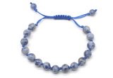 CGB8778 8mm,10mm round blue spot stone adjustable macrame bracelets