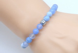 CGB8831 8mm, 10mm blue agate & drum hematite power beads bracelets