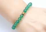 CGB8832 8mm, 10mm green agate & drum hematite power beads bracelets