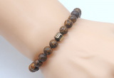 CGB8839 8mm, 10mm elephant skin jasper & drum hematite power beads bracelets