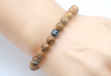 CGB8840 8mm, 10mm picture jasper & drum hematite power beads bracelets