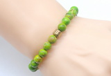 CGB8843 8mm, 10mm green sea sediment jasper & drum hematite power beads bracelets