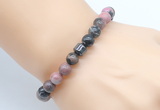 CGB8846 8mm, 10mm rhodonite & drum hematite power beads bracelets