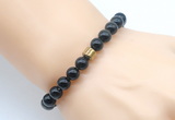 CGB8851 8mm, 10mm golden obsidian & drum hematite power beads bracelets