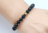 CGB8852 8mm, 10mm black obsidian & drum hematite power beads bracelets