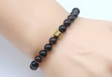 CGB8853 8mm, 10mm smoky quartz & drum hematite power beads bracelets