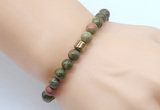 CGB8857 8mm, 10mm unakite & drum hematite power beads bracelets