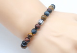 CGB8858 8mm, 10mm colorful tiger eye & drum hematite power beads bracelets