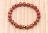 CGB8867 8mm, 10mm red jasper, drum & rondelle hematite beaded bracelets