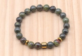 CGB8871 8mm, 10mm dragon blood jasper, drum & rondelle hematite beaded bracelets