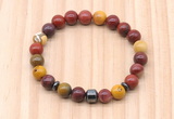 CGB8875 8mm, 10mm mookaite, drum & rondelle hematite beaded bracelets