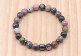 CGB8876 8mm, 10mm rhodonite, drum & rondelle hematite beaded bracelets