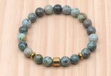 CGB8877 8mm, 10mm African turquoise, drum & rondelle hematite beaded bracelets