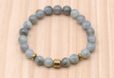 CGB8879 8mm, 10mm labradorite, drum & rondelle hematite beaded bracelets