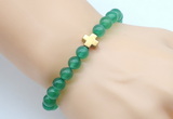 CGB8892 8mm, 10mm green agate & cross hematite power beads bracelets