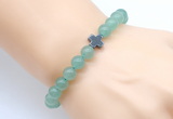 CGB8893 8mm, 10mm green aventurine & cross hematite power beads bracelets