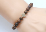 CGB8899 8mm, 10mm elephant skin jasper & cross hematite power beads bracelets