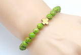 CGB8903 8mm, 10mm green sea sediment jasper & cross hematite power beads bracelets