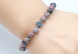 CGB8906 8mm, 10mm rhodonite & cross hematite power beads bracelets