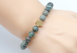 CGB8907 8mm, 10mm African turquoise & cross hematite power beads bracelets