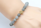 CGB8909 8mm, 10mm labradorite & cross hematite power beads bracelets