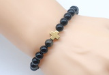 CGB8911 8mm, 10mm golden obsidian & cross hematite power beads bracelets