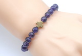 CGB8914 8mm, 10mm amethyst & cross hematite power beads bracelets