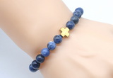 CGB8915 8mm, 10mm sodalite & cross hematite power beads bracelets