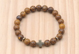 CGB8929 8mm, 10mm elephant skin jasper, cross & rondelle hematite beaded bracelets