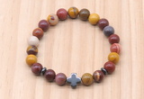 CGB8935 8mm, 10mm mookaite, cross & rondelle hematite beaded bracelets