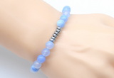 CGB8951 8mm, 10mm blue agate & rondelle hematite beaded bracelets