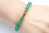 CGB8952 8mm, 10mm green agate & rondelle hematite beaded bracelets