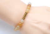 CGB8955 8mm, 10mm yellow aventurine & rondelle hematite beaded bracelets