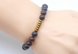 CGB8958 8mm, 10mm brecciated jasper & rondelle hematite beaded bracelets