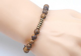 CGB8959 8mm, 10mm elephant skin jasper & rondelle hematite beaded bracelets