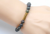 CGB8961 8mm, 10mm dragon blood jasper & rondelle hematite beaded bracelets