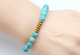 CGB8962 8mm, 10mm blue sea sediment jasper & rondelle hematite beaded bracelets