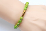 CGB8963 8mm, 10mm green sea sediment jasper & rondelle hematite beaded bracelets