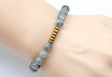 CGB8969 8mm, 10mm labradorite & rondelle hematite beaded bracelets