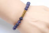 CGB8974 8mm, 10mm amethyst & rondelle hematite beaded bracelets