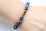 CGB8975 8mm, 10mm sodalite & rondelle hematite beaded bracelets