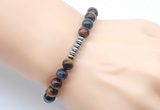 CGB8978 8mm, 10mm colorful tiger eye & rondelle hematite beaded bracelets