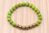 CGB8993 8mm, 10mm green sea sediment jasper & drum hematite beaded bracelets