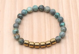 CGB8997 8mm, 10mm African turquoise & drum hematite beaded bracelets