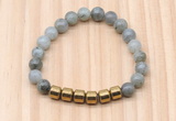 CGB8999 8mm, 10mm labradorite & drum hematite beaded bracelets