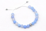 CGB9021 8mm, 10mm blue agate & drum hematite adjustable bracelets