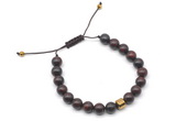 CGB9028 8mm, 10mm brecciated jasper & drum hematite adjustable bracelets